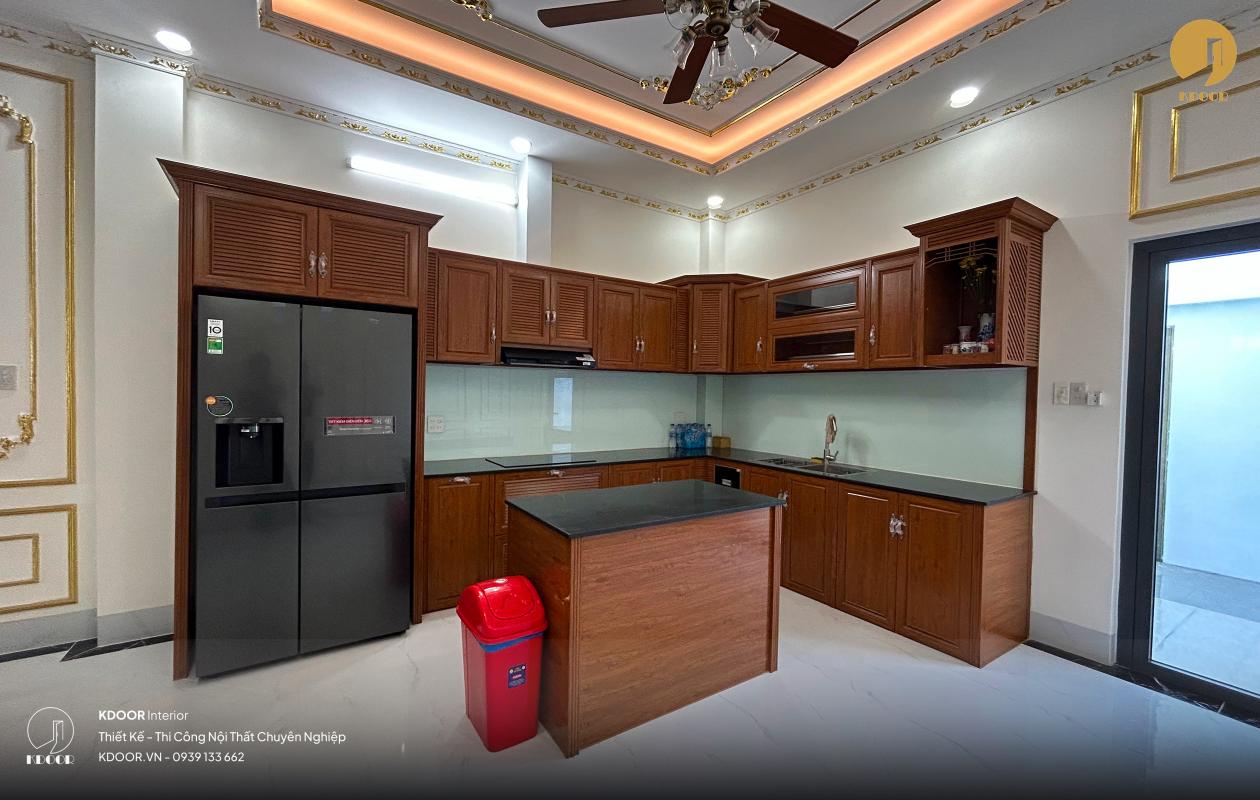 Tủ Bếp Nhôm Vân gỗ Tự nhiên